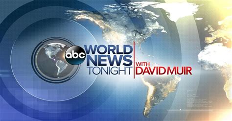 World news tonight - ABC News correspondents also offer segments which include lifestyle issues and human-interest stories as well as newsmaker interviews in this weekend evening edition of the national network newscast. News 2011. TV-PG. Starring Diane Sawyer, David Muir, Tom …